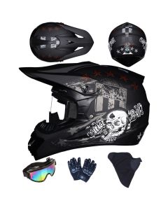 Set cască dirt bike pentru copii și tineri cu ochelari, mănuși și mască pentru mers off-road