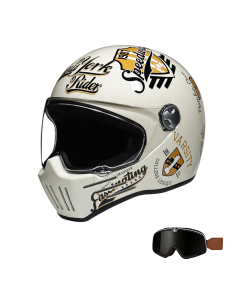 Set cască moto integrală retro pentru mers cruiser și cafe racer